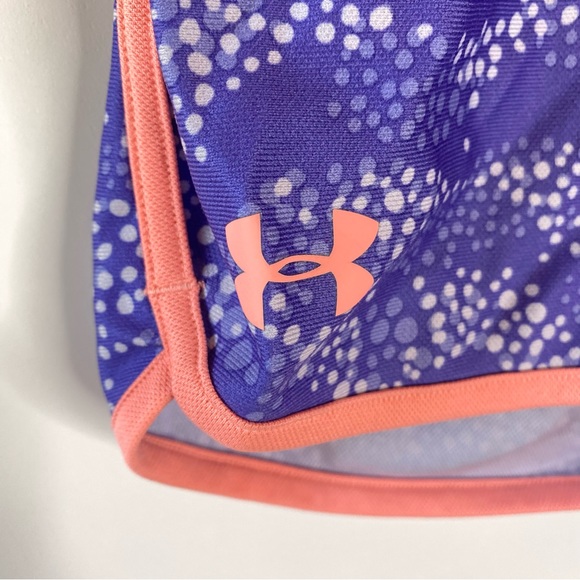 Under Armour Girls Running Shorts Youth Large Purple Folderover Waist Loose Fit - Picture 4 of 11